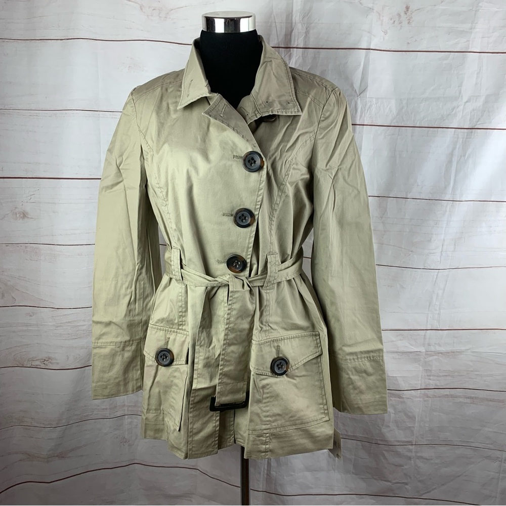 Sutton Studio trench jacket Coat khaki modern Bloomingdales 100% cotton military